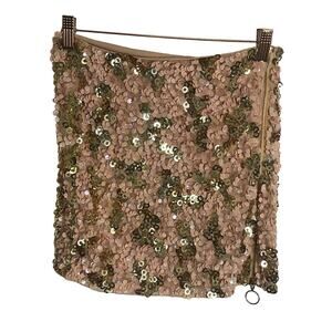 Revolve Sample Pencil Bling Party Sequin Mini Skirt Pink and Gold Size Small